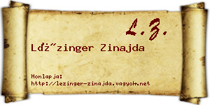 Lézinger Zinajda névjegykártya